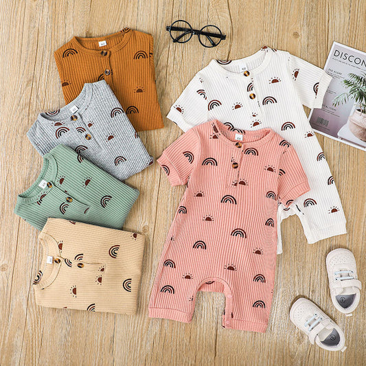 Summer New Short Sleeve Baby Rompers Jumpsuit