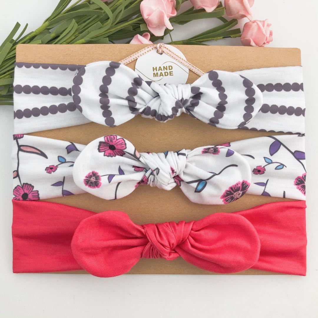 Children's Printed Headband 3pc Set