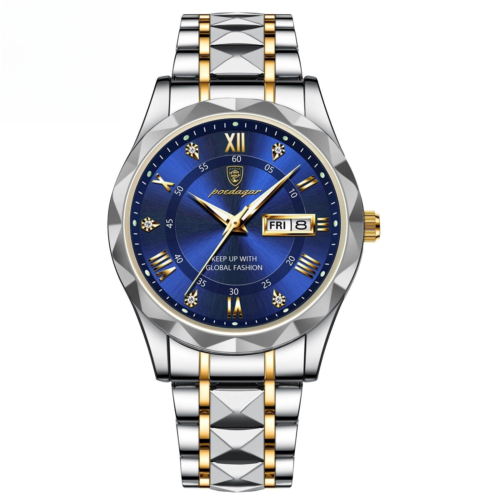 Men's Waterproof Double Calendar Luminous Quartz Watch, Gift For Dad