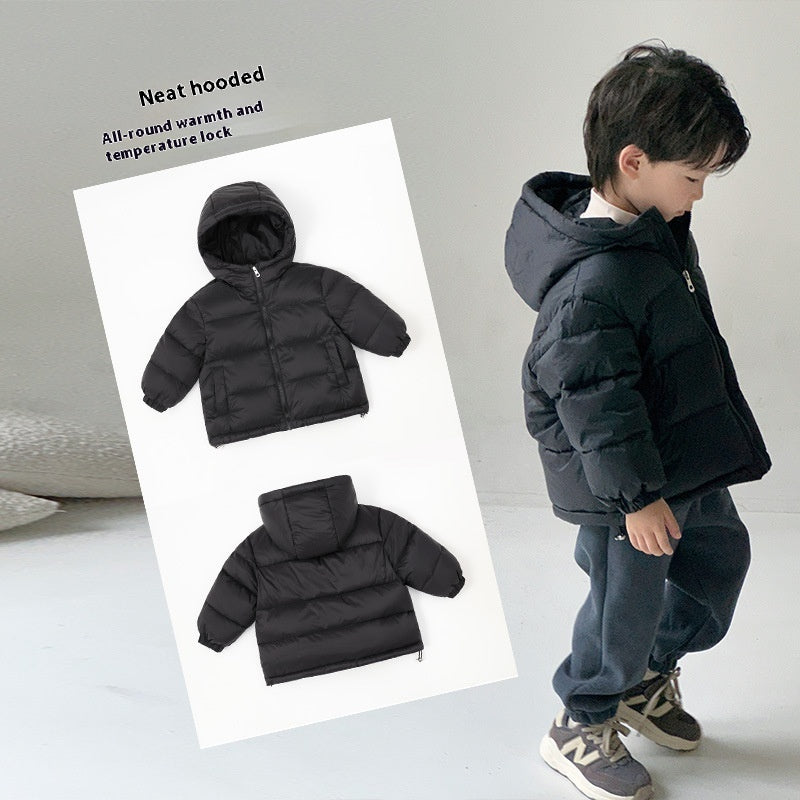 Autumn Boys And Girls Thickened Hooded Down Jacket