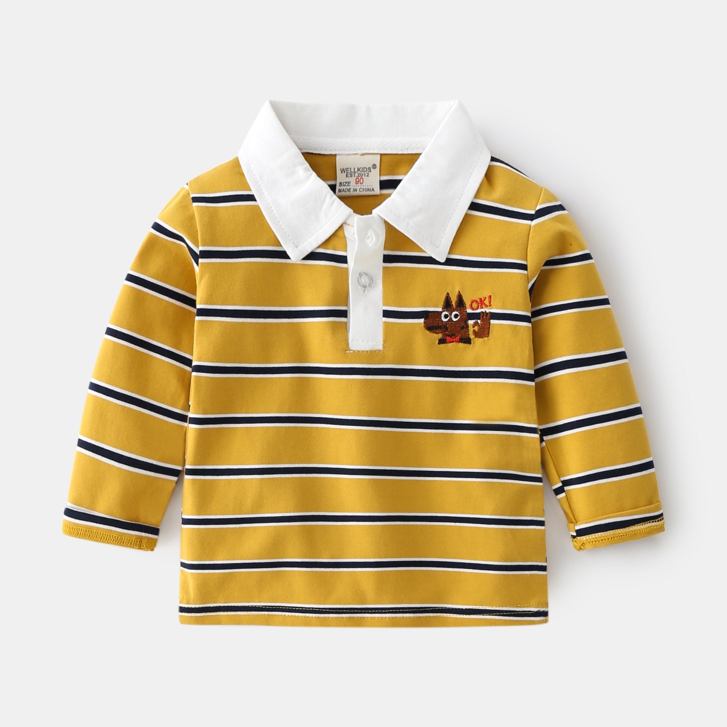 Boys' Long Sleeve Striped POLO Shirt