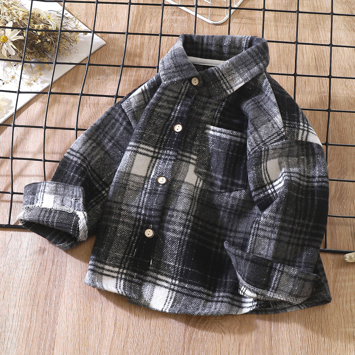 Boys' & Girls' Retro Polo Collar Jacket