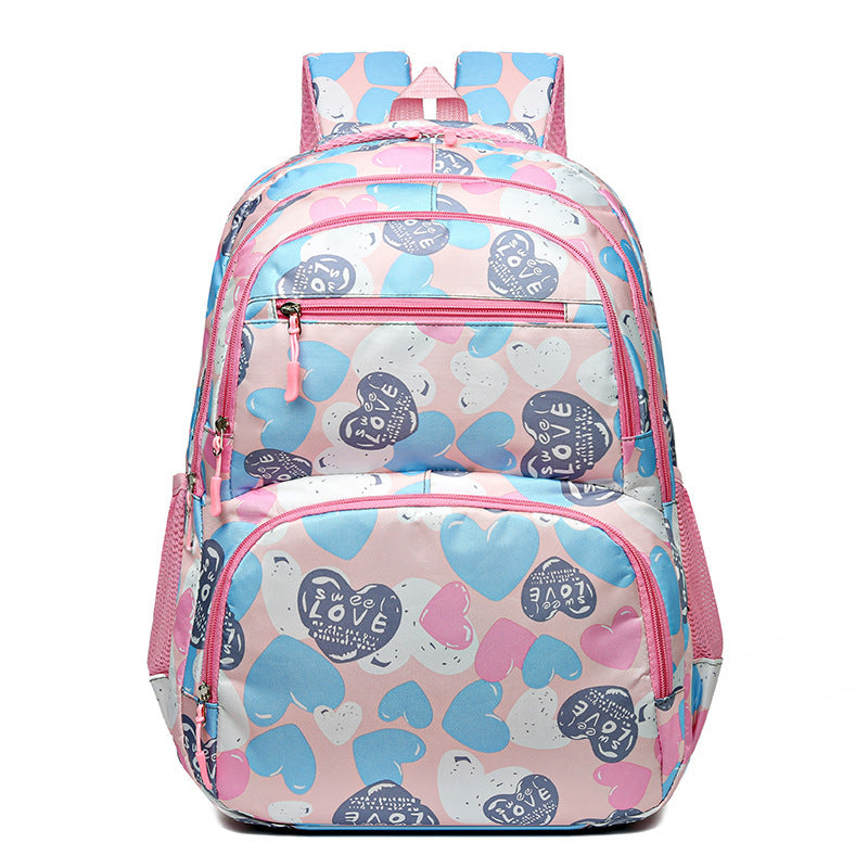 Girls' Student Schoolbag, Portable Burden Alleviation Large Capacity Backpack