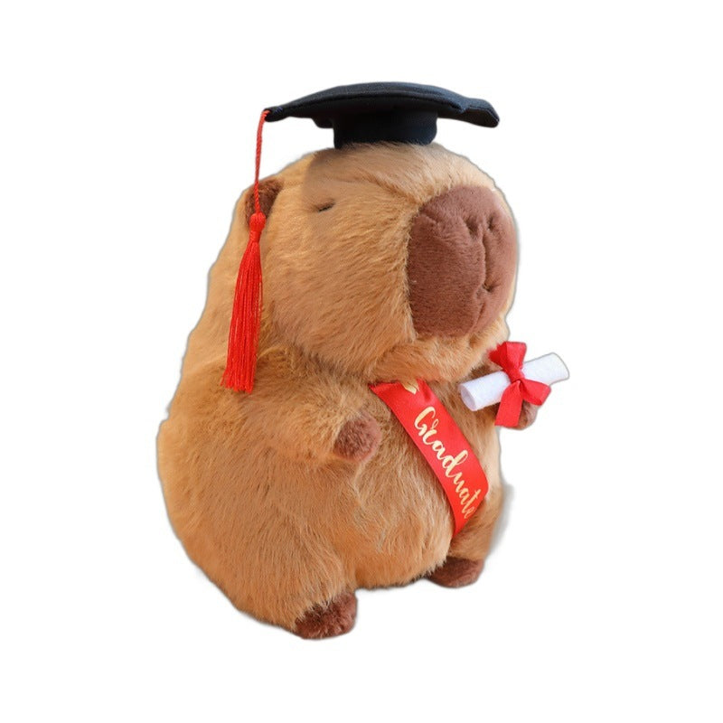 Capybara Graduation Hat Plush Toy