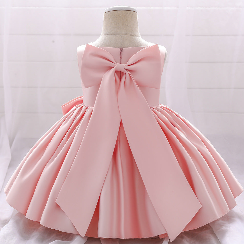 Birthday Dress Big Bow Flower Girl Wedding Party Dress