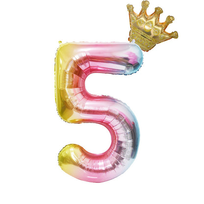40 Inch Gradient Digital Crown Balloon