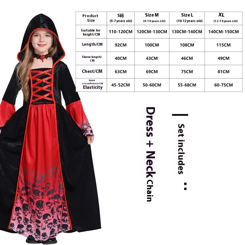 Halloween Witch Vampire Costume Horror Skull Dress Up Performance