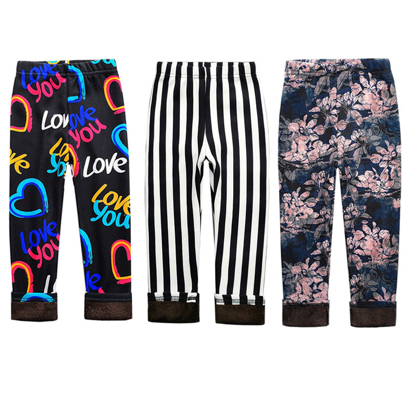 Fleece-lined Thermal Leggings For Girls