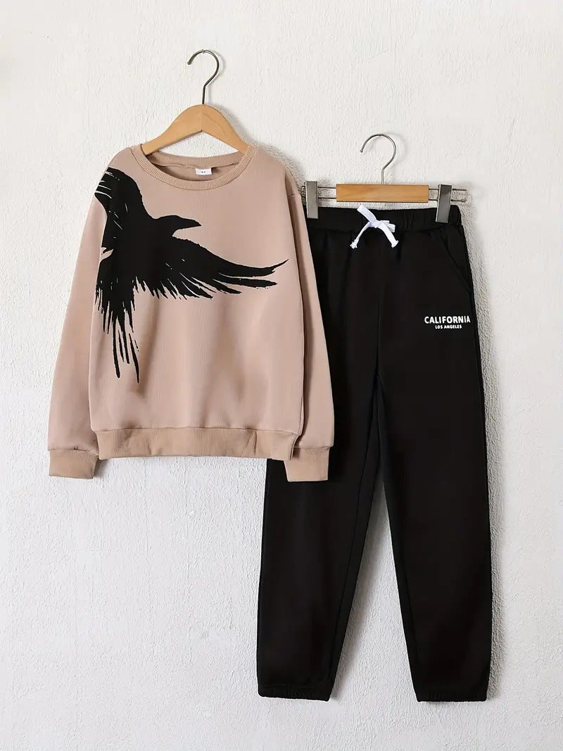 Design Multicolor Hoodie Pants Two-piece Set