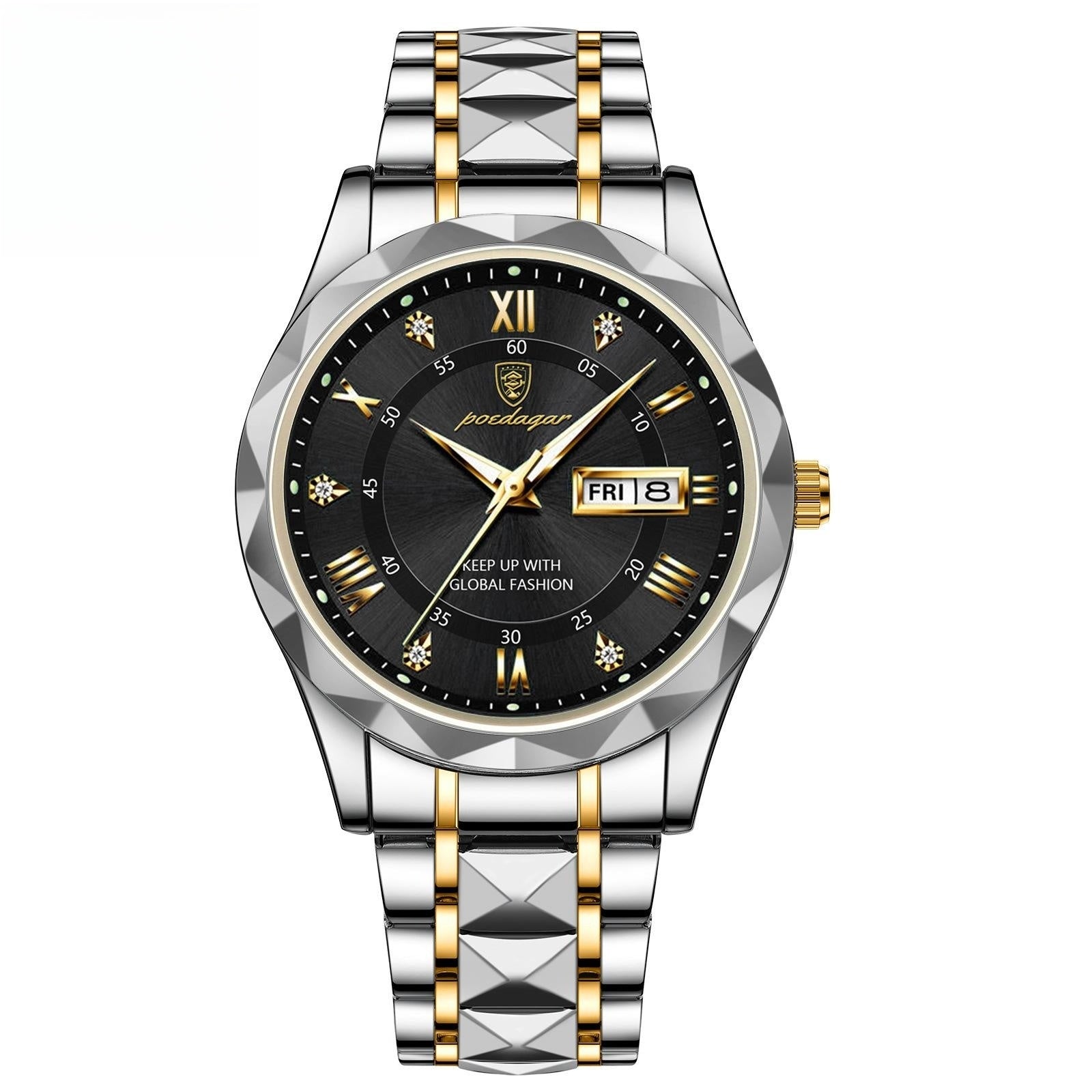 Men's Waterproof Double Calendar Luminous Quartz Watch, Gift For Dad