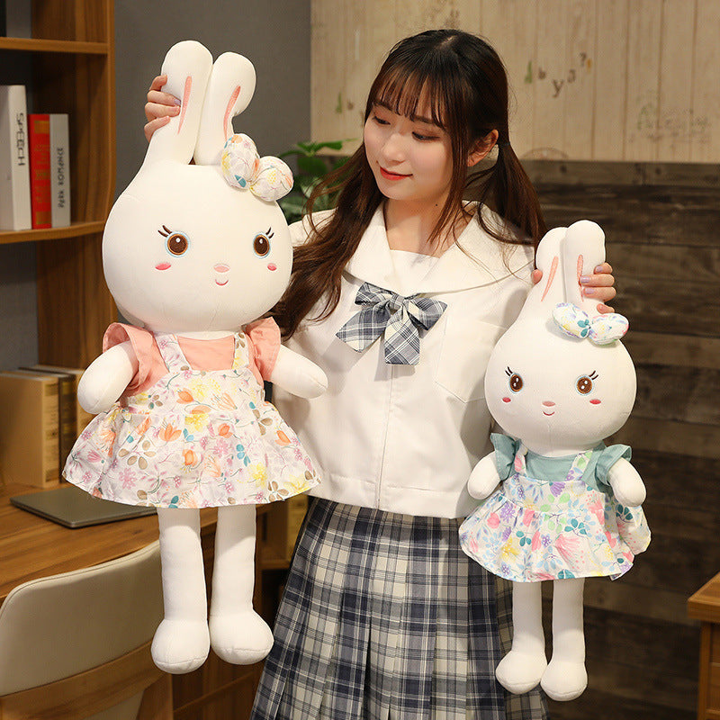 Rabbit Plush Toy with Floral Dress