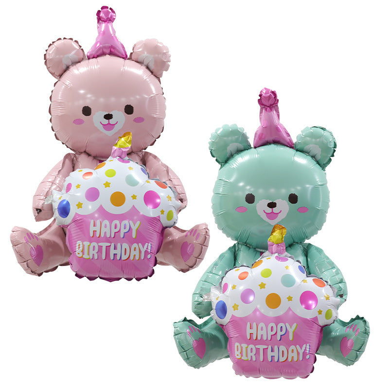 Cute Cake Bear Aluminum Film Balloon