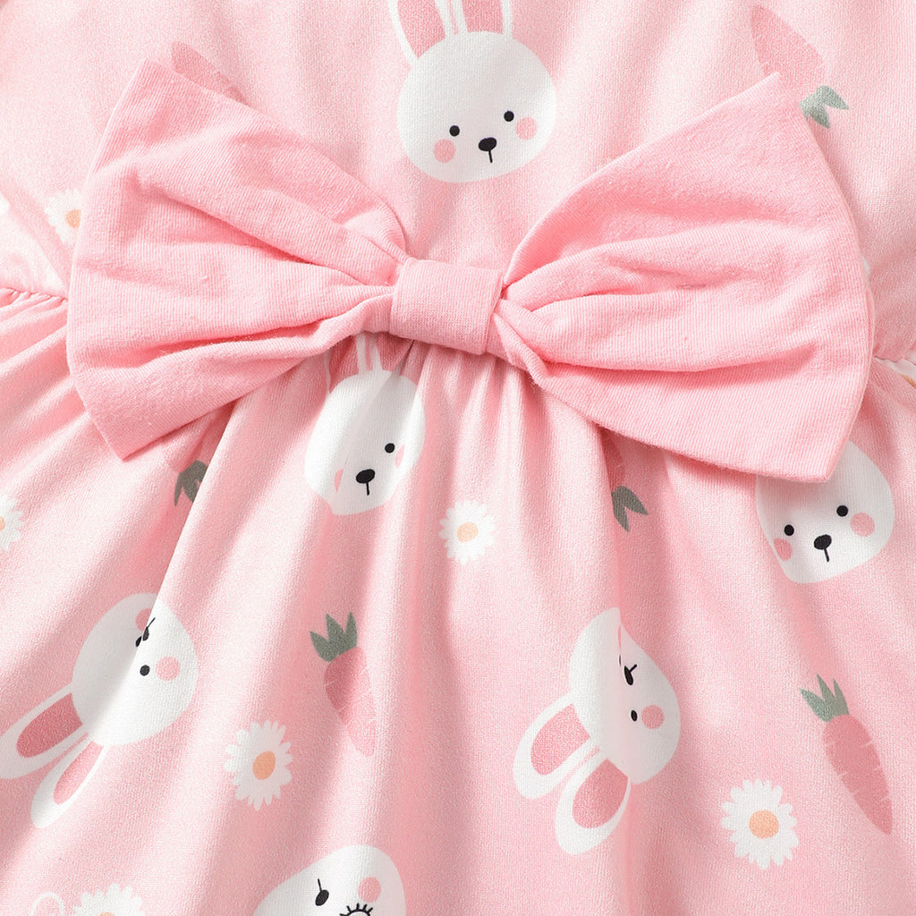 Cute Rabbit Print Girl Dress