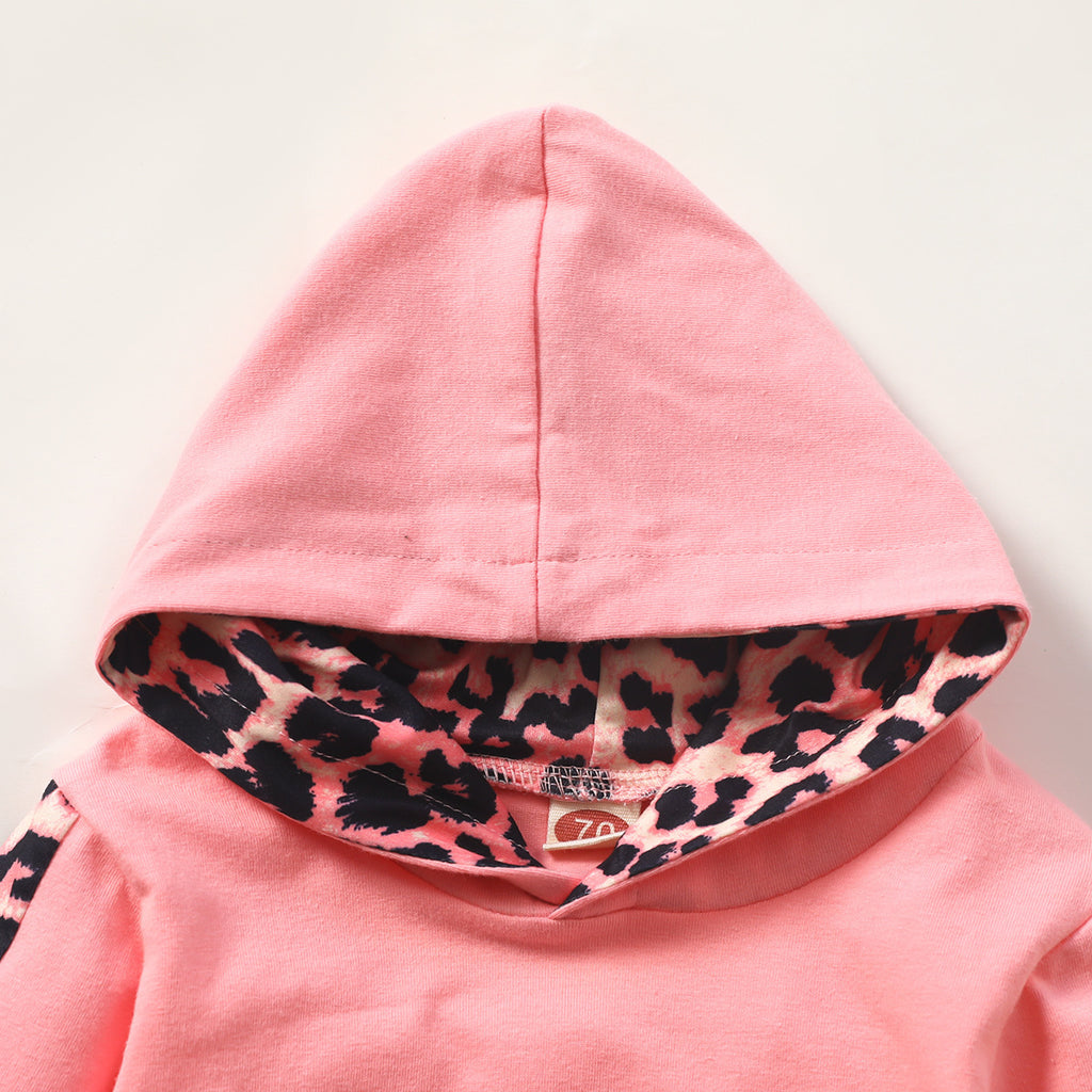 Children's Clothing Manufacturers Ins Wind Girls Suit Autumn Mini Sweater Sports Leopard Suit