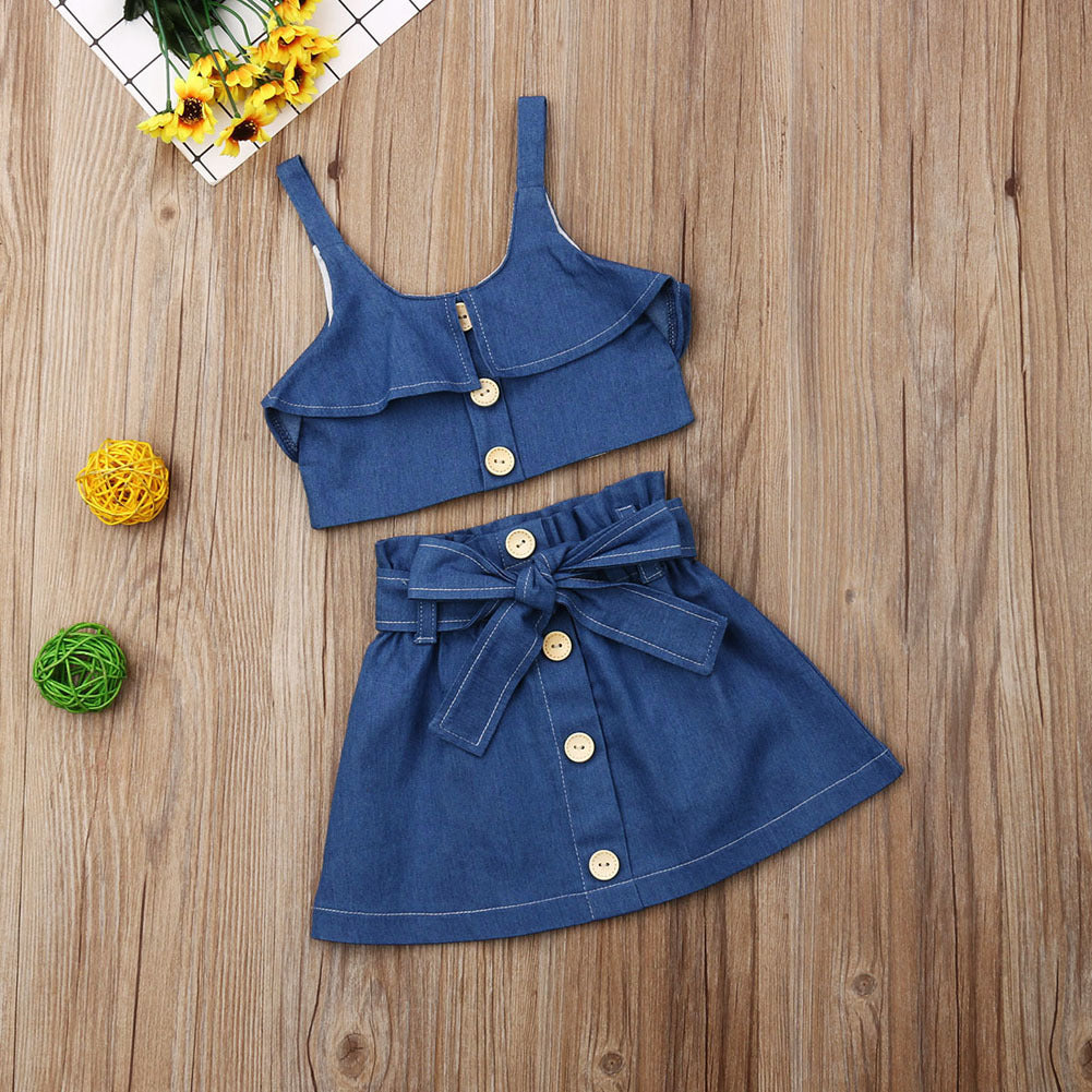 Children's Toddler Summer Clothing, Girls' Skirt or Short's 2pc Set