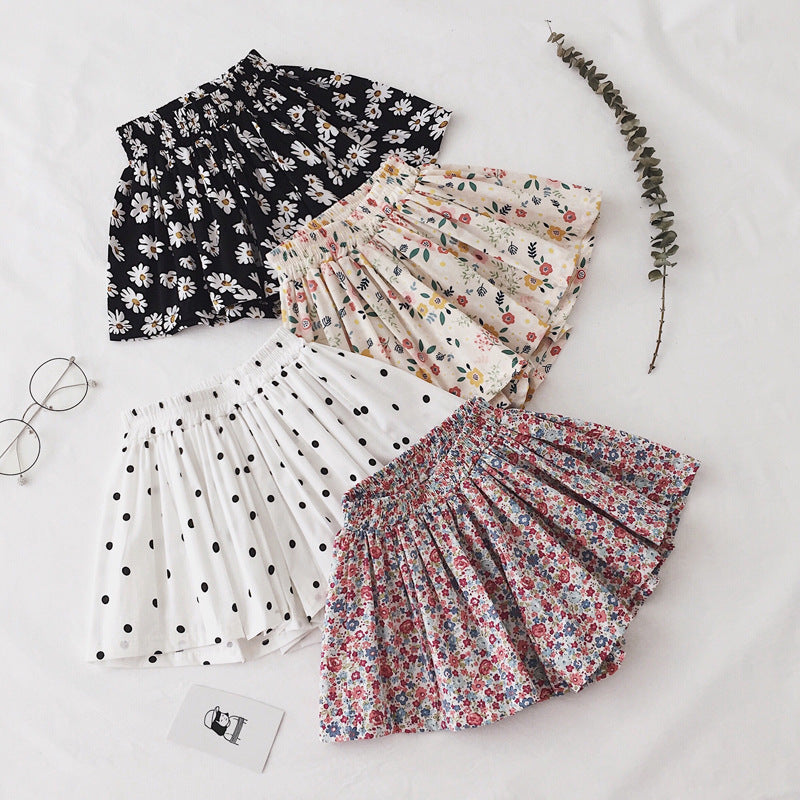 Girls' Shorts Cute Western Style Pleated Skorts