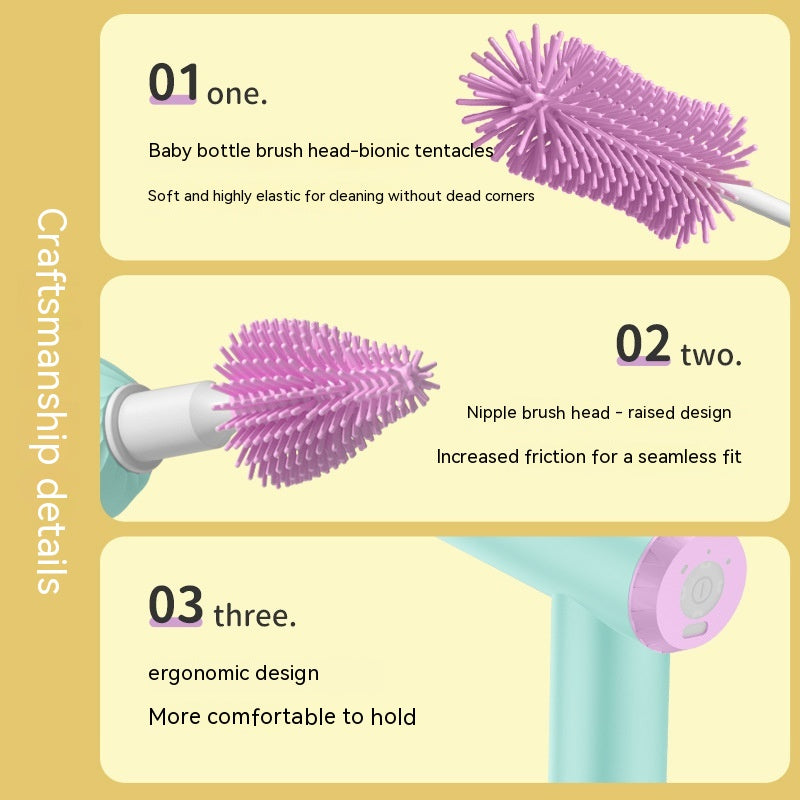 Multi Functional Electric Sponge Silicone Bottle Brush