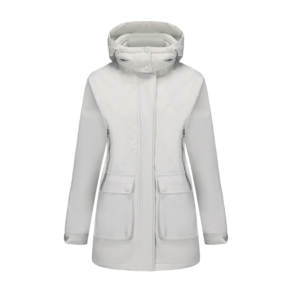 Parka Fleece Padded Coat, Waterproof Women's Fall Winter Coat