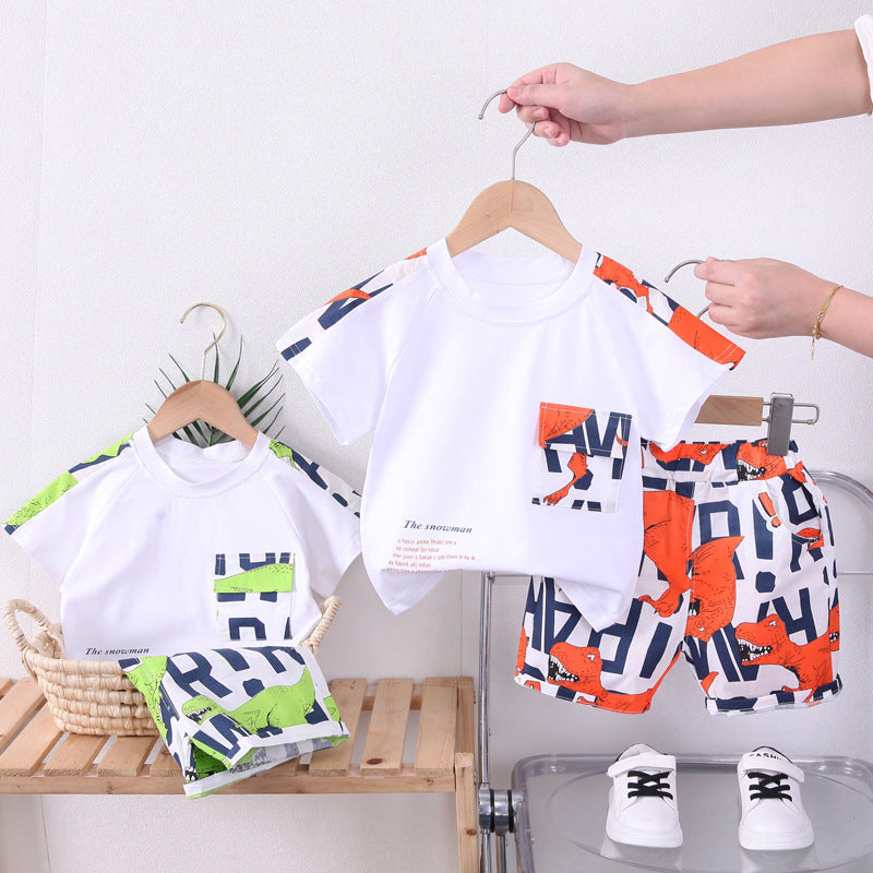 Boys' Summer Suit New Fashionable Short Sleeve