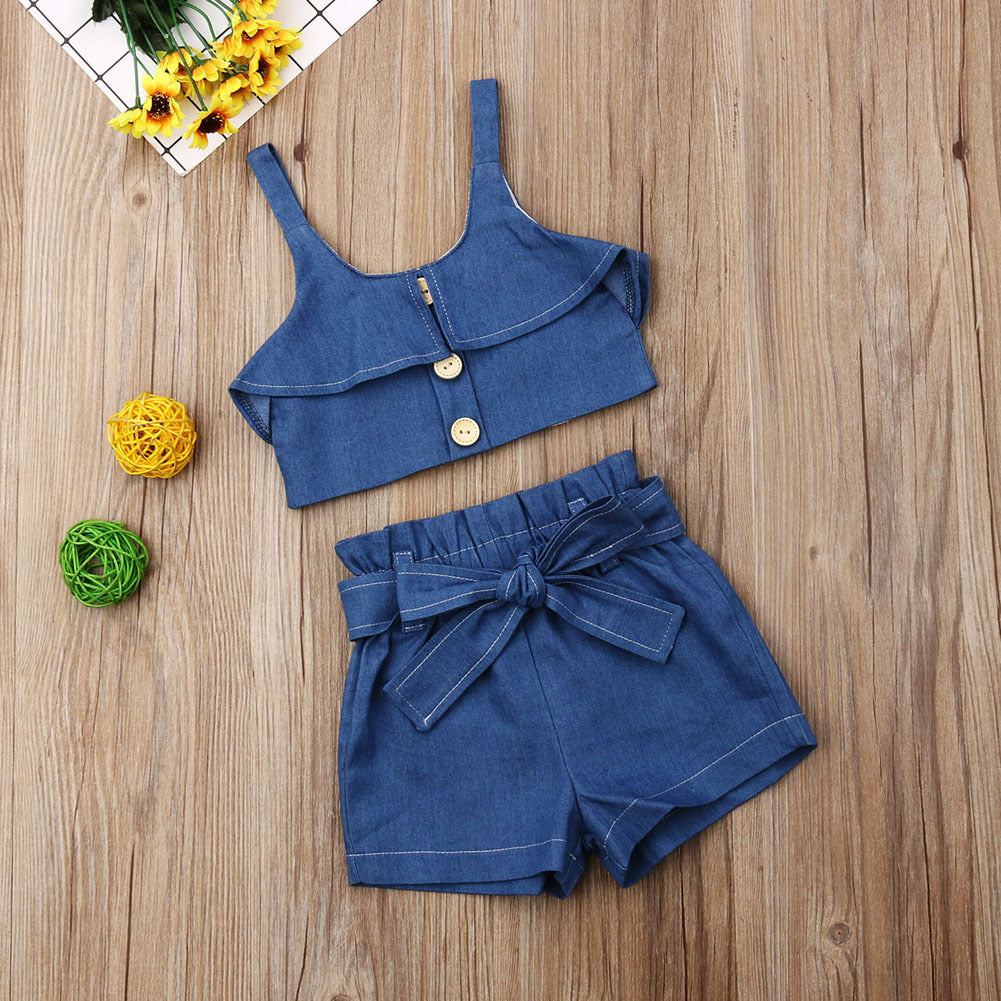 Children's Toddler Summer Clothing, Girls' Skirt or Short's 2pc Set