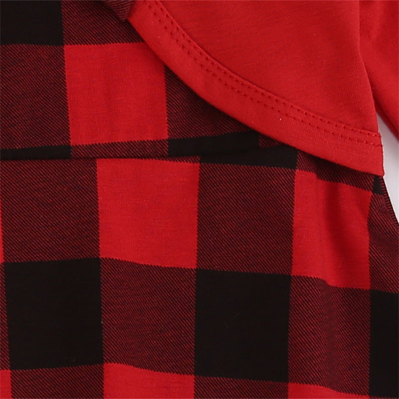 Christmas Festival Girls' Red Plaid Dress