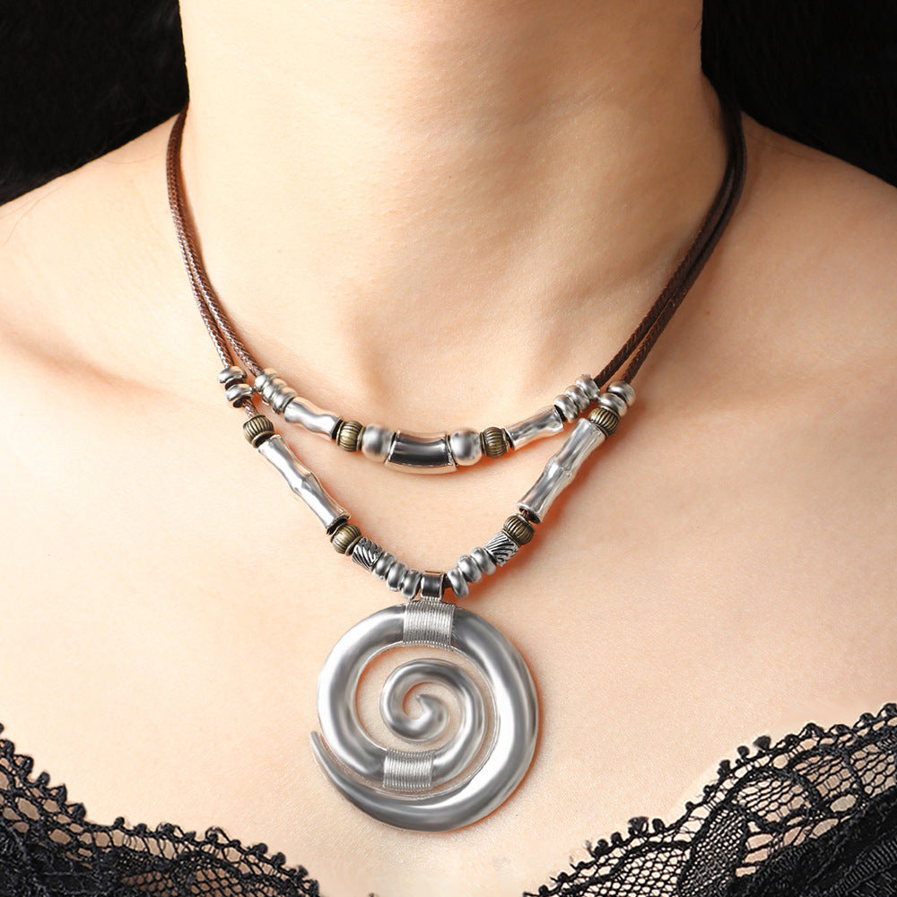 Long Vortex Totem Vintage Bohemian Beach Necklace