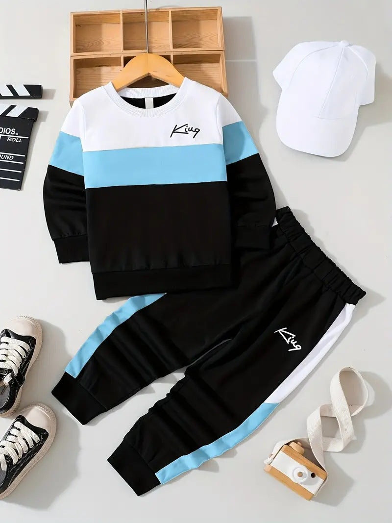 Design Multicolor Hoodie Pants Two-piece Set