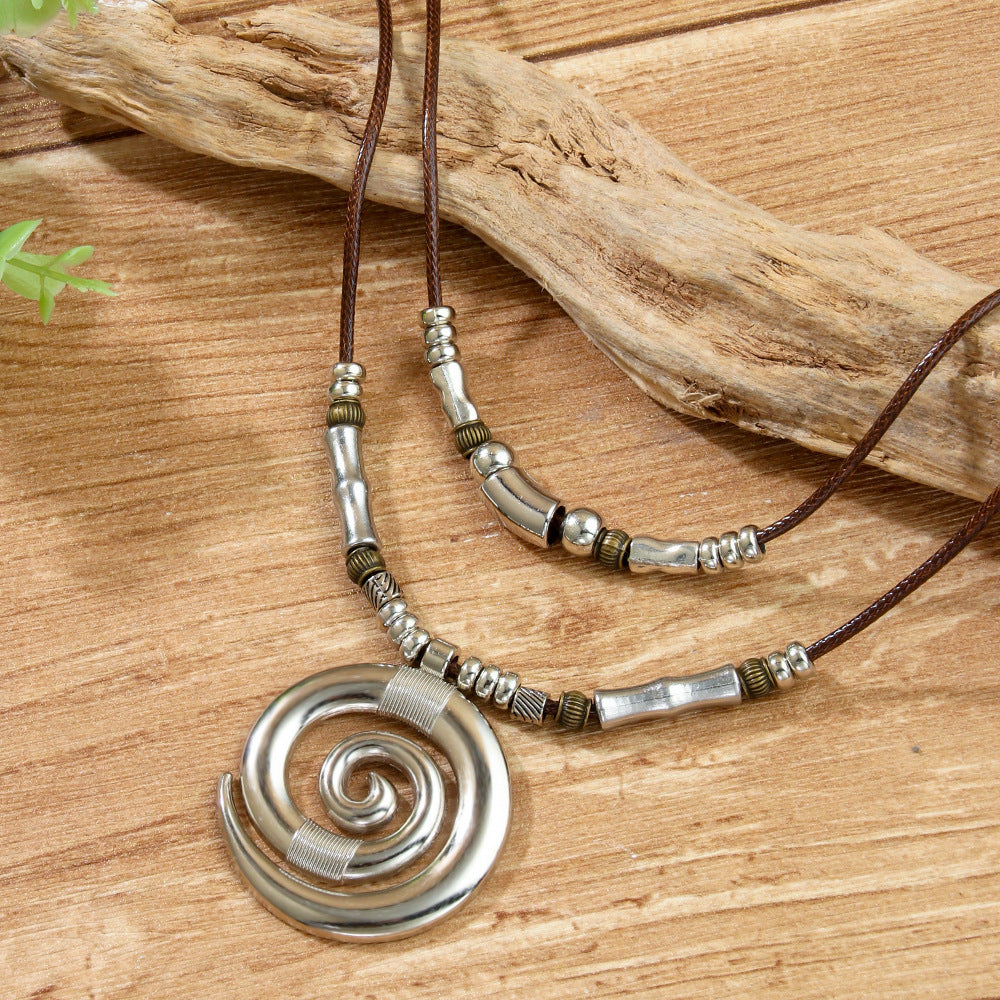 Long Vortex Totem Vintage Bohemian Beach Necklace