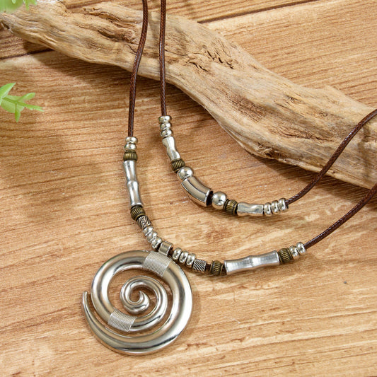 Long Vortex Totem Vintage Bohemian Beach Necklace