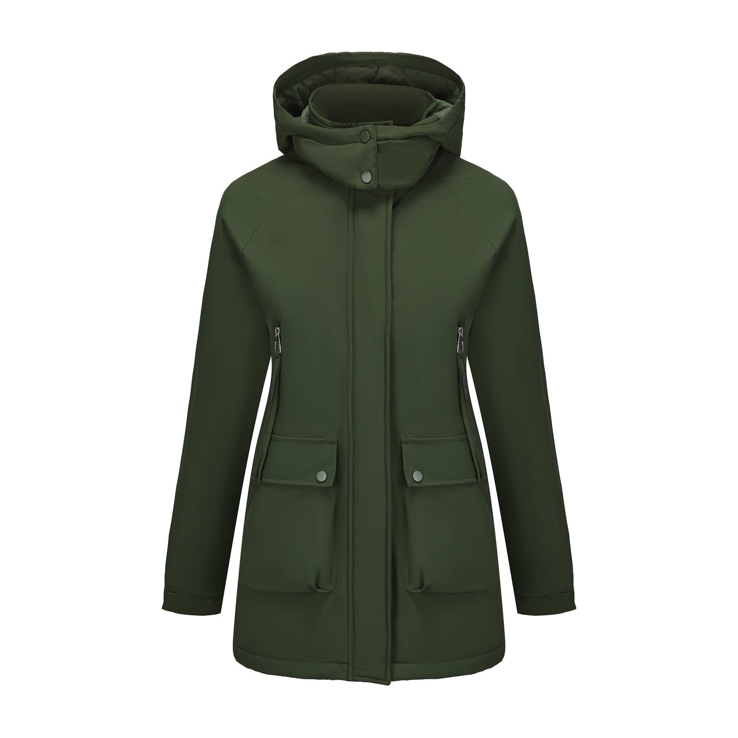Parka Fleece Padded Coat, Waterproof Women's Fall Winter Coat