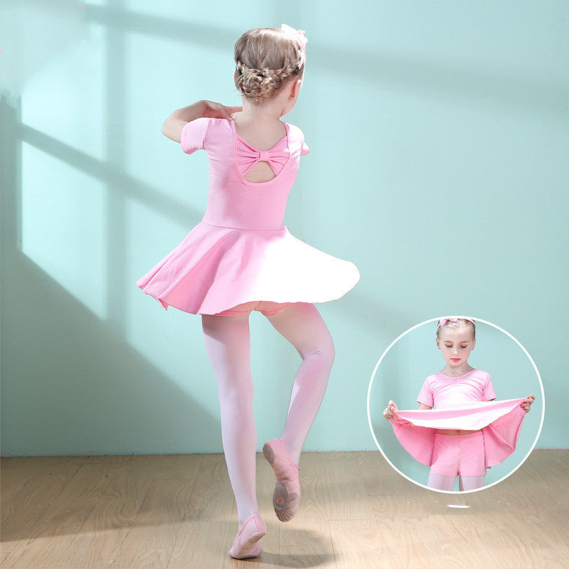 Children Dance Clothing Summer Short-sleeved Girls Dance Skirt Children Ballet Dance Dress