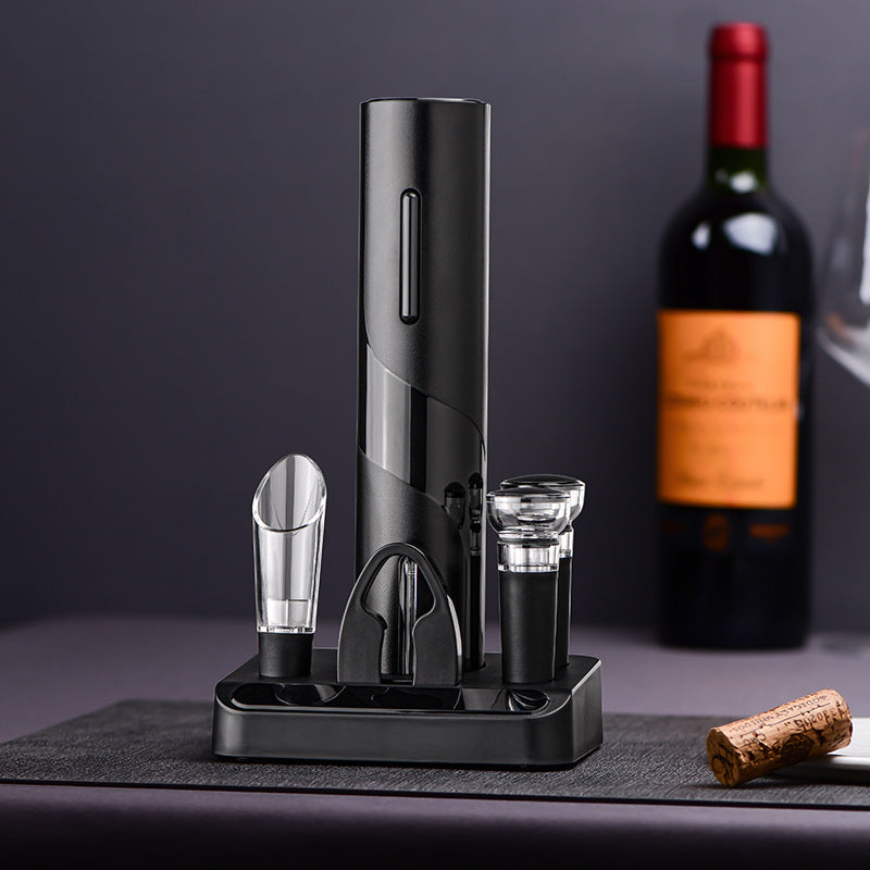Five-in-one Red Wine Set, Base Electric Bottle Opener, Gift For Dad