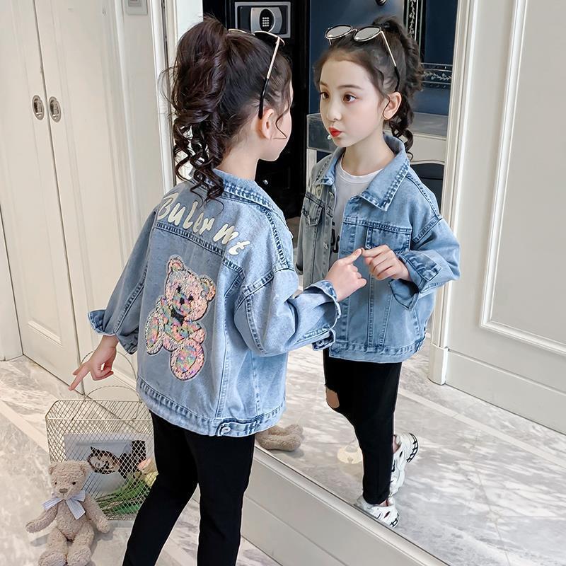 Girls' Cartoon Denim Jacket