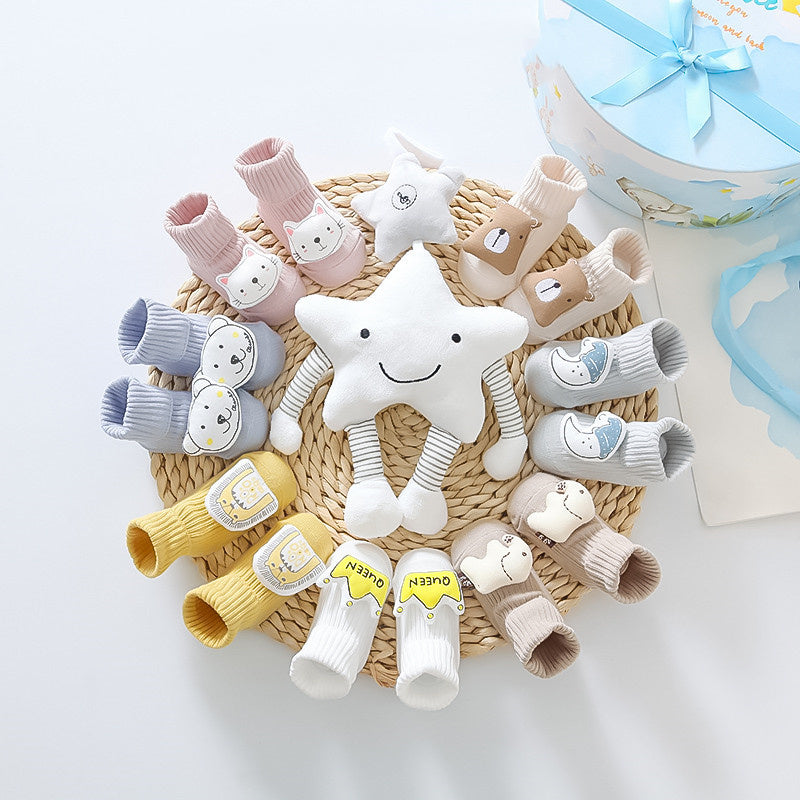 Baby Prince Socks With Toy Gift Box Set, Multiple Colors & Styles To Choose From