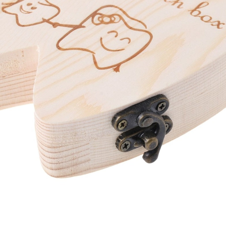 Wooden Baby Tooth Box Organizer