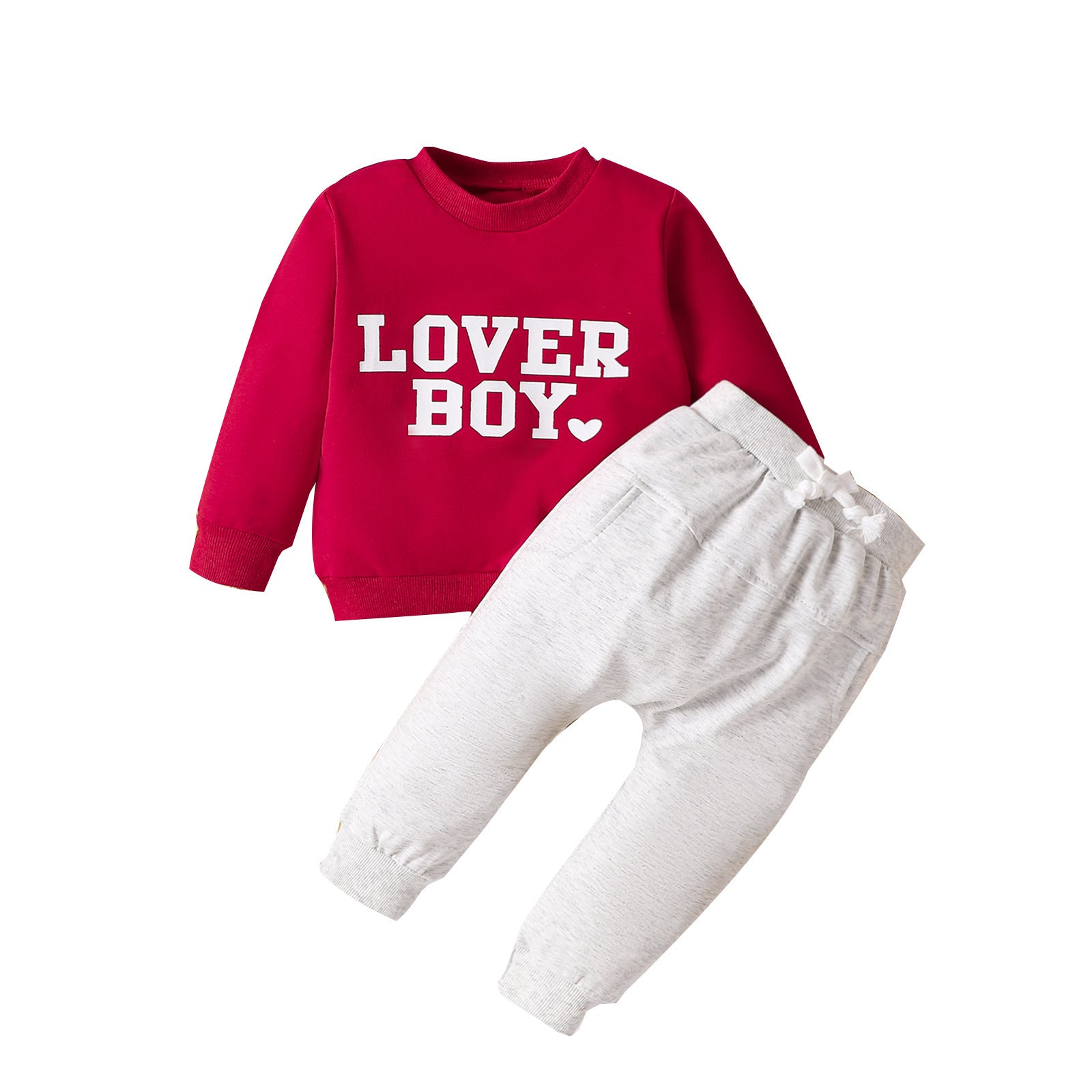 Baby/Toddler Casual Sports Red Top Grey Trousers Set