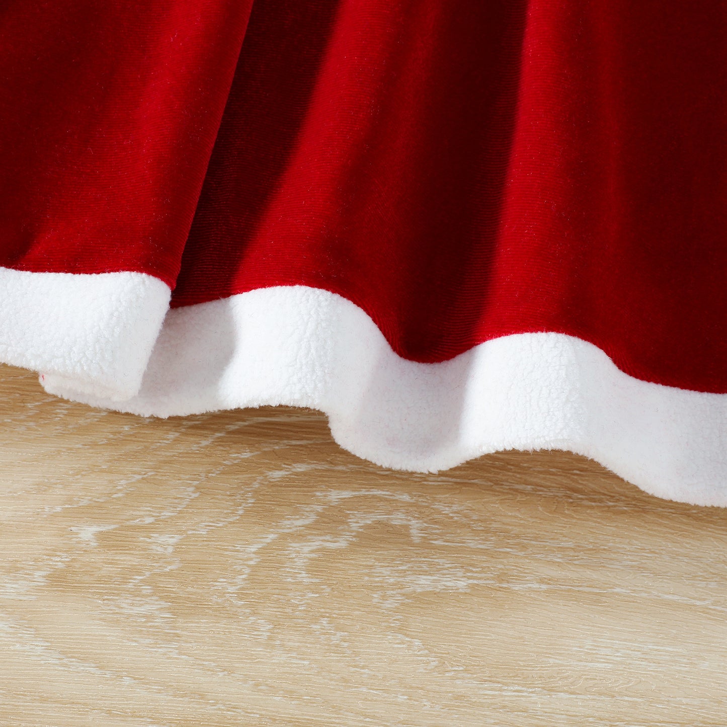 Christmas Red Solid Color Cloak Bow Dress