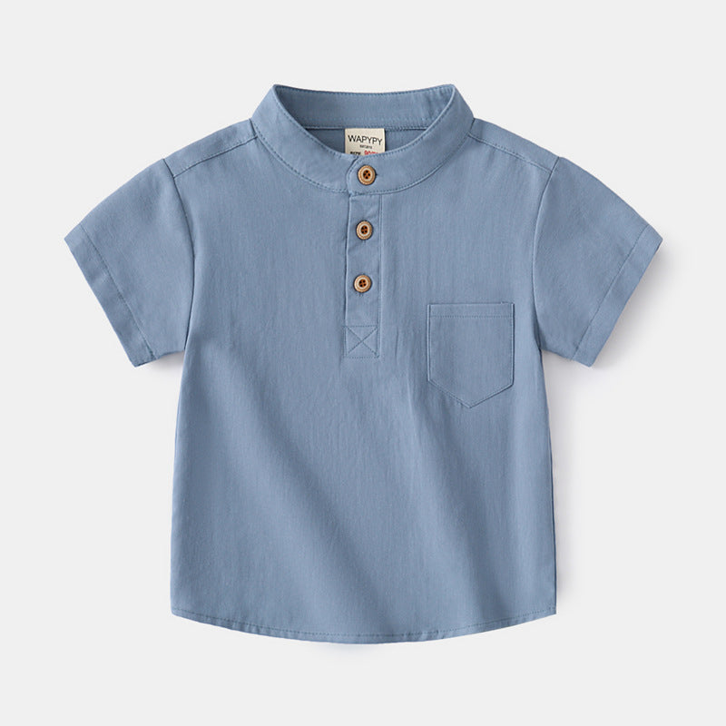 Boys' V-neck Short Sleeve Shirt