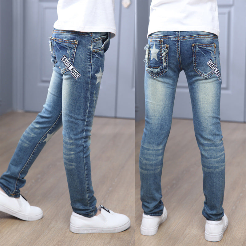 Girls' Mid-rise Stretch Jeans