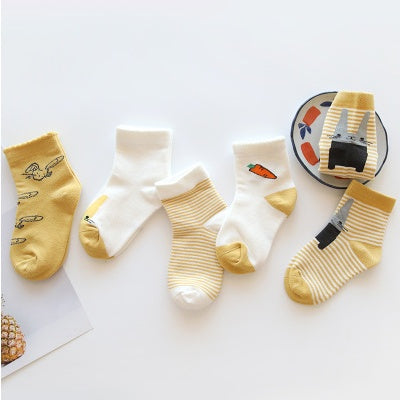 Girls'/Boys' Cotton Socks 5pc Set