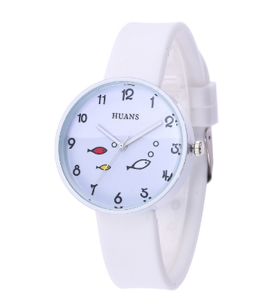 Children's Watch For Girls & Boys, Color Silicone Strap Fashion Quartz Watch