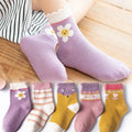 Cotton Socks 5 Pair Set Winter Sports Cartoon Girls' & Boys' Socks, Multiple Designs To Choose From