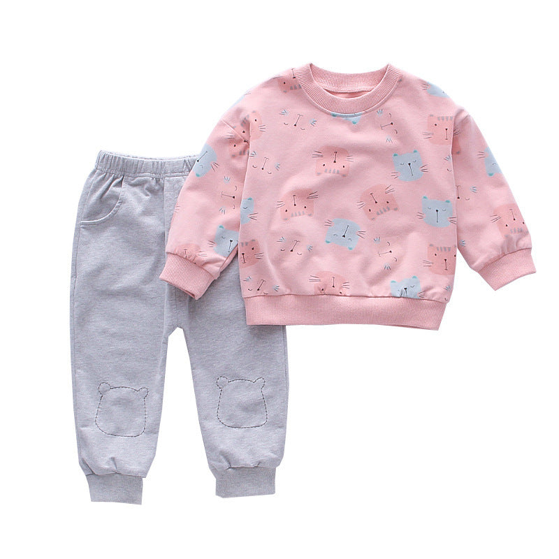 Girls' Cartoon Cat 2-piece Set