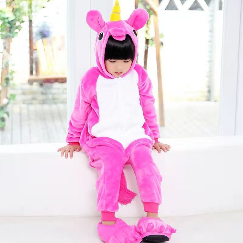 Children's One-piece Animal Fleece Pajamas