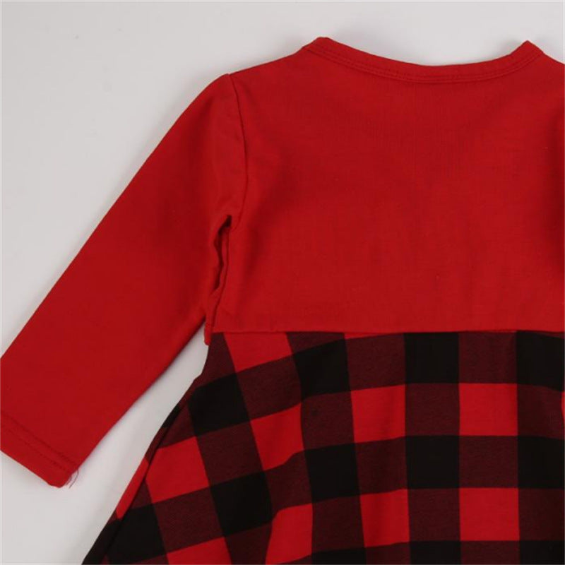 Christmas Festival Girls' Red Plaid Dress