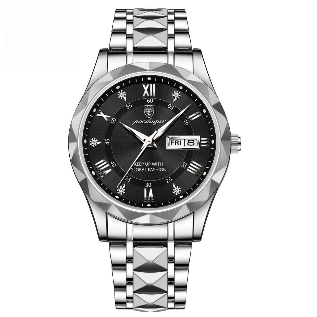 Men's Waterproof Double Calendar Luminous Quartz Watch, Gift For Dad
