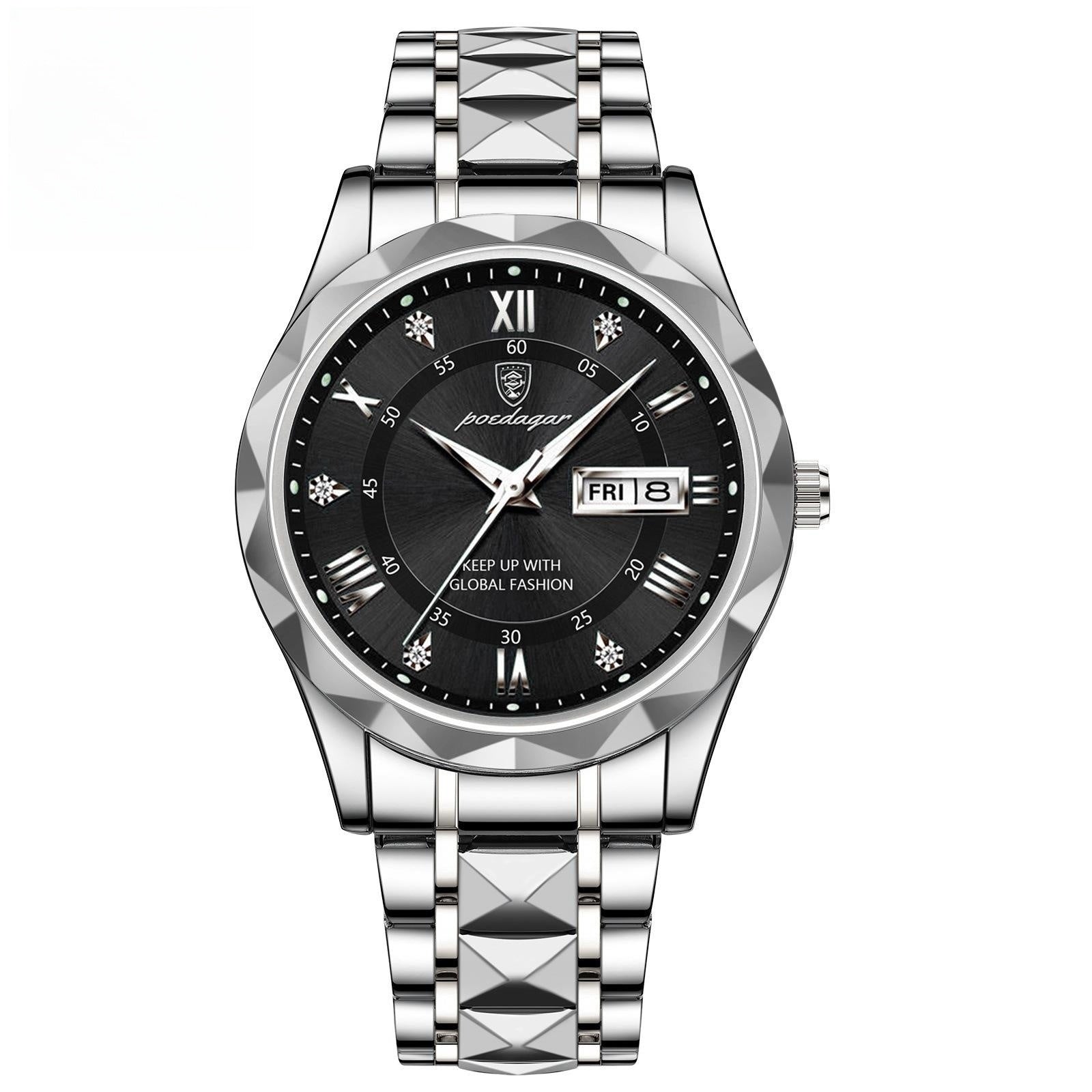 Men's Waterproof Double Calendar Luminous Quartz Watch, Gift For Dad