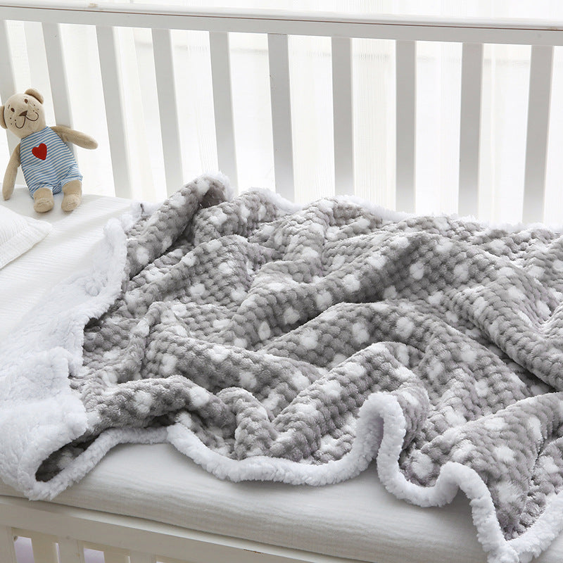 Autumn & Winter Double-layer Thickened Baby Lambswool Thermal Blanket