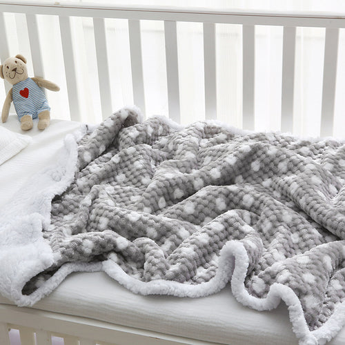 Autumn & Winter Double-layer Thickened Baby Lambswool Thermal Blanket