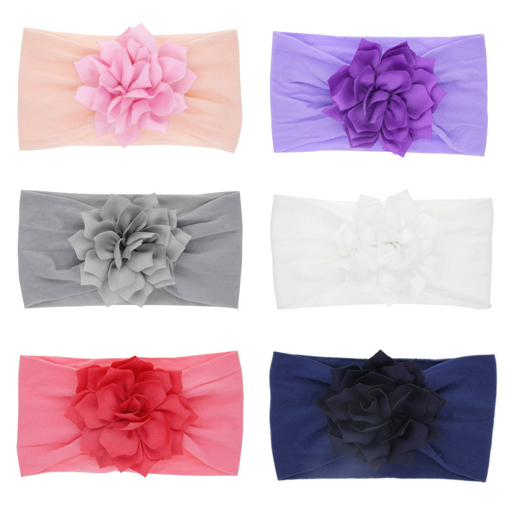 Nylon Lotus Leaf Flower  Hairband, Comes In Multiple Colors